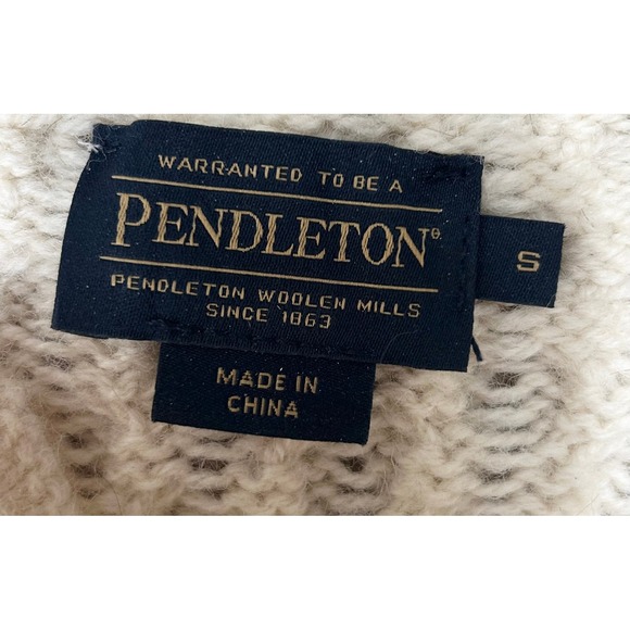 Pendleton Woolen Mills Shetland Wool Cable Knit Mock Neck Sweater Women S Chunky - Picture 3 of 14